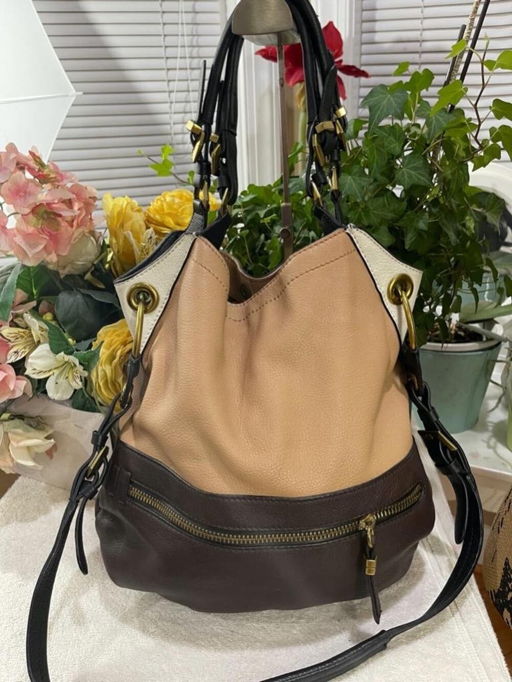 orYANY SYDNEY Pebbled Leather Satchel Bag (PU110